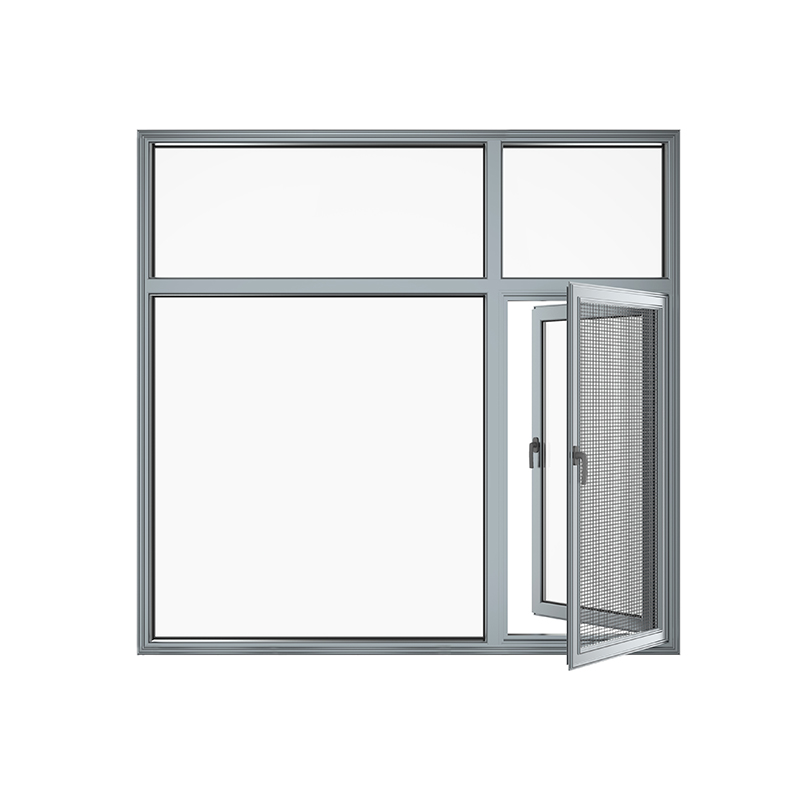 スクリーンが付いている中国式の片開きドアのアルミニウム両開き窓
