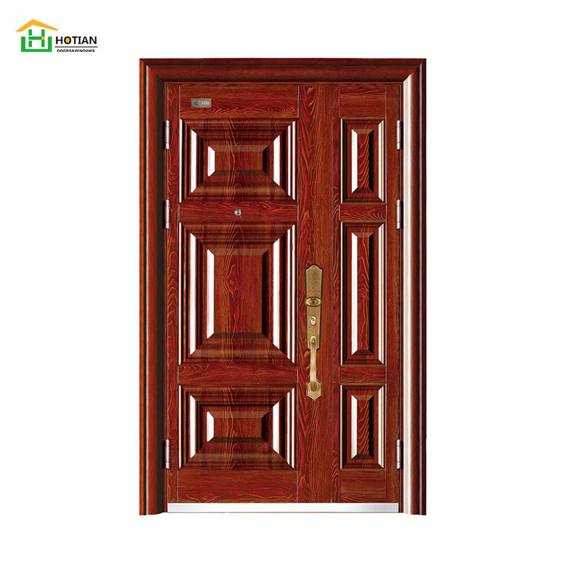 熱い販売のステンレス鋼の保証鋼の正面玄関の家の使用両開きドアの良質の鋼鉄母および息子のドア
