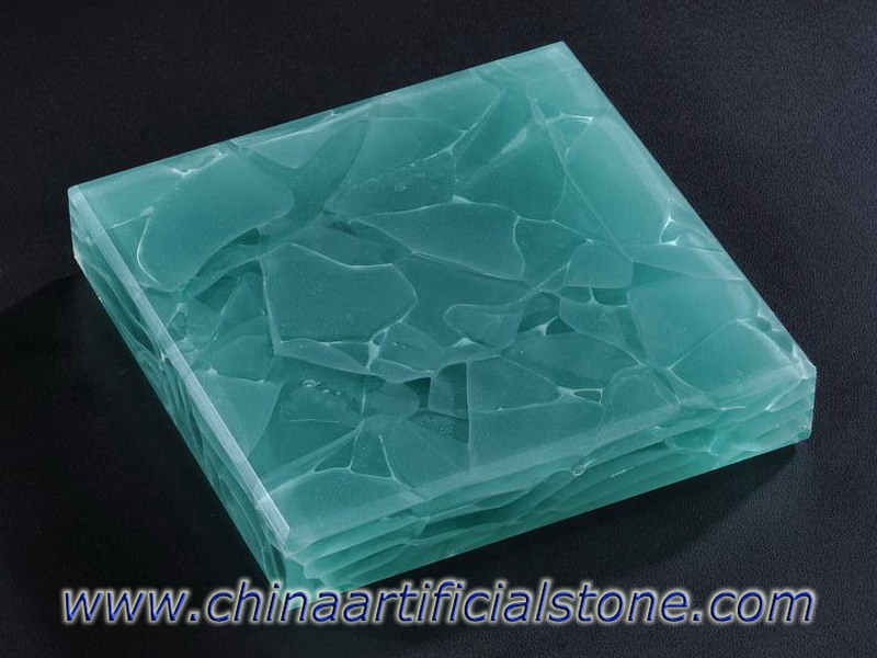 アクアマリン ジェイド ガラス ストーン エンジニアリング アップサイクル ガラス表面
