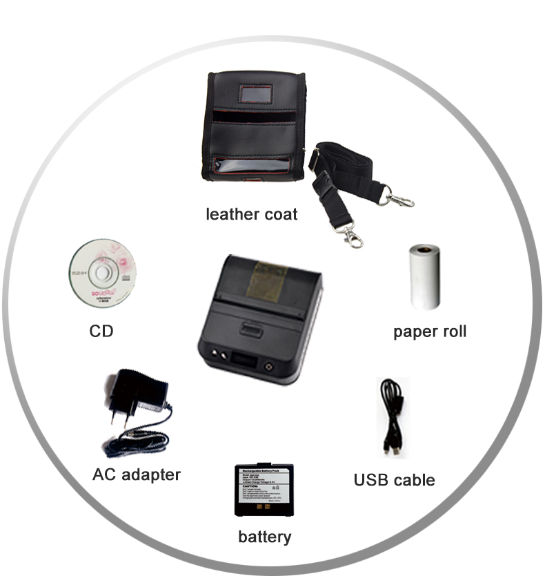 80mmポータブルモバイルwifiサーマルレシートプリンター