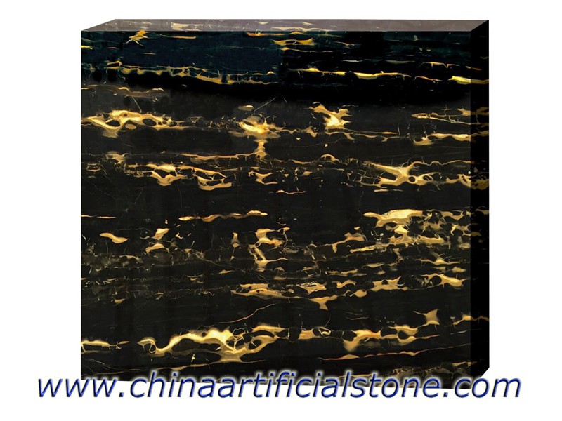 金の大理石の平板およびタイルが付いている中国Nero Portoroの黒
