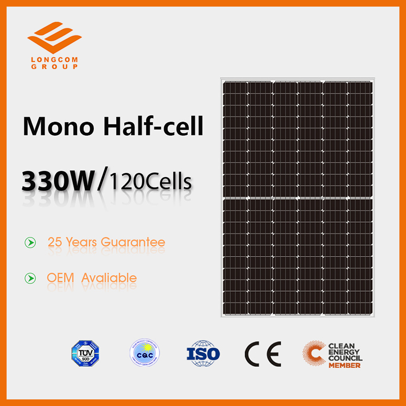 電気330Wのための半分の細胞の太陽光発電パネル
