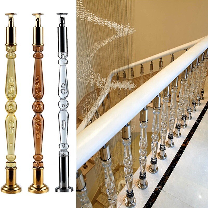 贅沢なプレキシガラスのアクリルの水晶階段の手すりの柱のポスト
