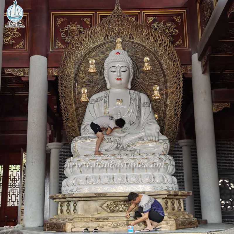 天然石ハンドクラフトアジアの宗教的な仏像の彫刻
