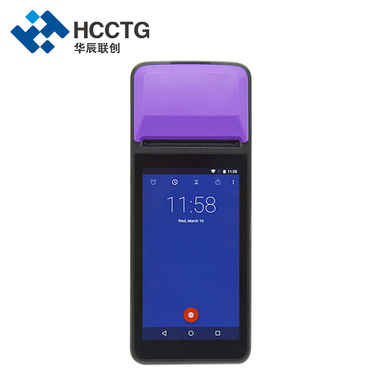 3GプリンターR330Cが付いているスマートな手持ち型POS 5インチの接触表示非接触支払機械
