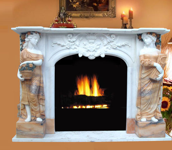 ヨーロッパ スタイルのカスタマイズされたサイズの大理石の暖炉
