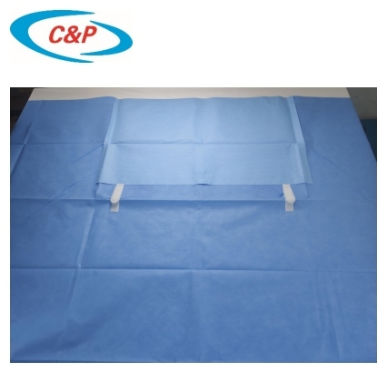 CE&amp;ISO 13485認証による手術用の使い捨て可能な青い外科用/医療用強化接着剤サイドドレープ
