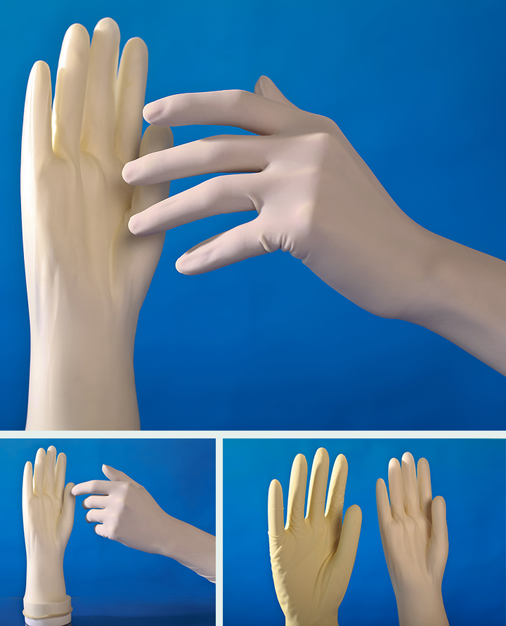 18 インチの肘の長さの滅菌ラテックス手術用手袋
