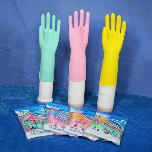 パープル ピンク グリーン ラテックス家庭用手袋
