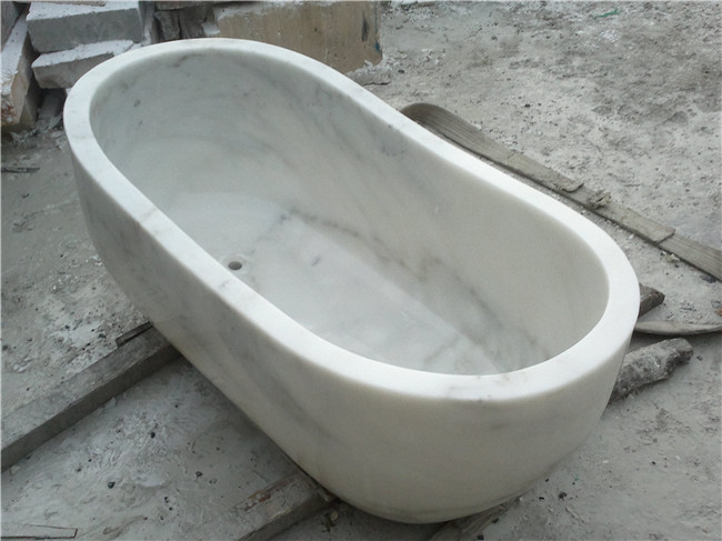 天然石の白い浴槽 浴室用の石の浴槽