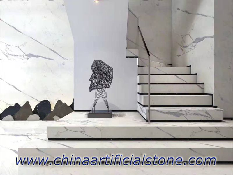 床、壁、階段用のCalacatta White Marble Tiles