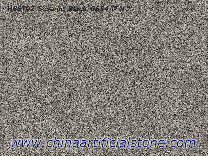 磁器屋外敷石セサミ ブラック G654 花崗岩の外観
