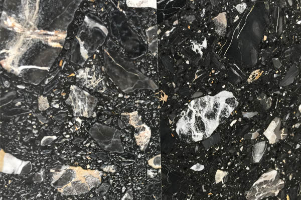 酸性表面の大理石の黒いタイル