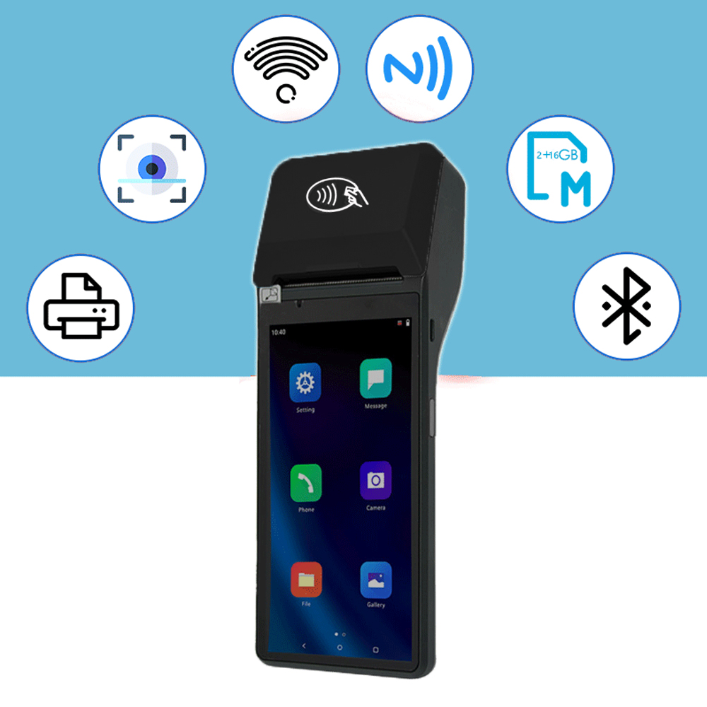 NFC および指紋 Z300 が付いている 6 インチのセリウムの証明のスマートな POS ターミナル
