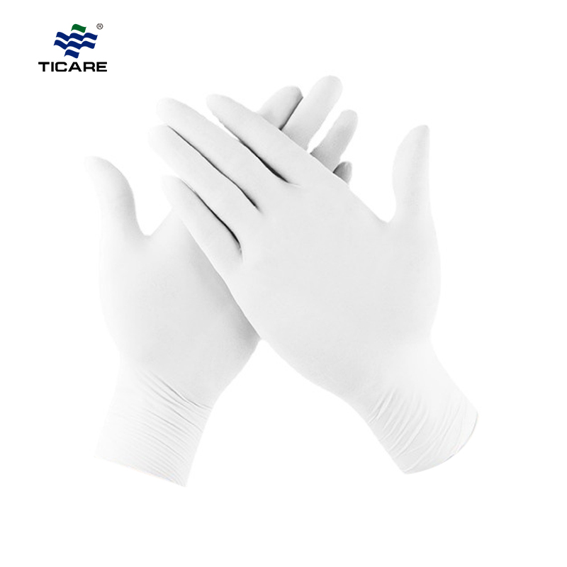 白い医療検査用手袋ニトリル、パウダーフリー、プラスサイズ
