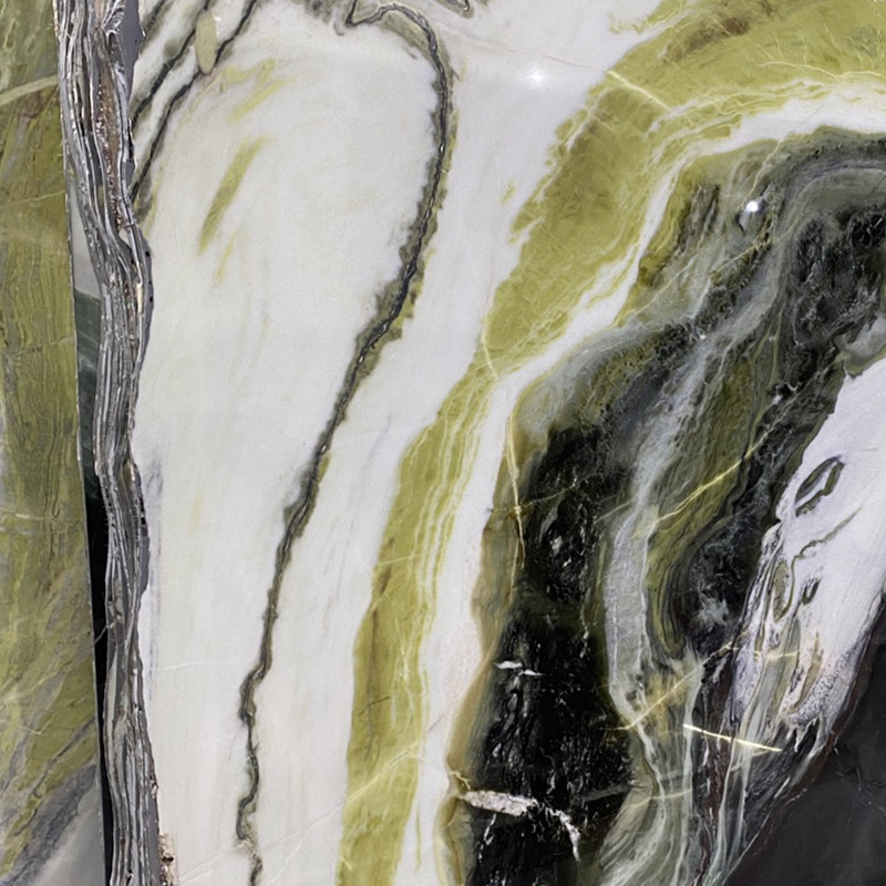 中国の緑の大理石の抽象的なインク スラブ
