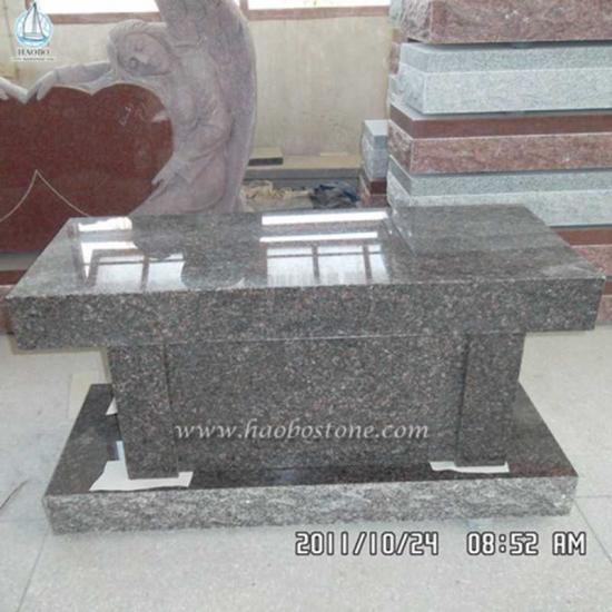 中国の暗い灰色の花崗岩の葬儀の記念碑のベンチ
