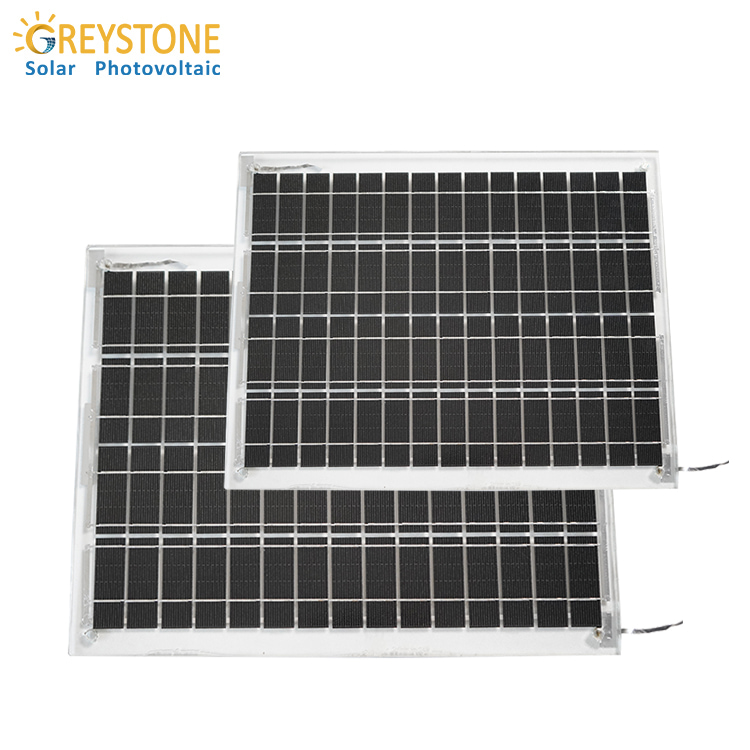 太陽光室用グレイストーン10Wデュアルガラスソーラーパネル
